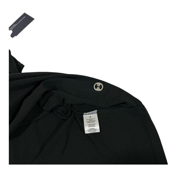 NWT Adrienne Vittadini Laced Short Flutter Sleeve Top in Black Size Small - Picture 11 of 12